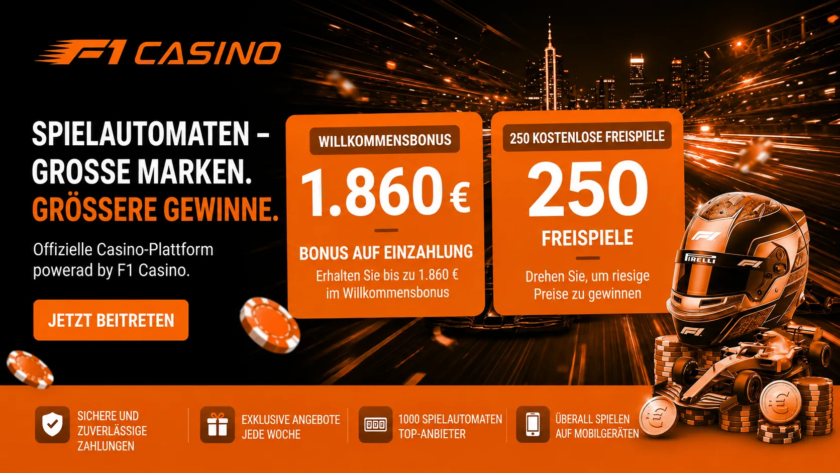 Boni und Aktionen bei F1 Casino Deutschland